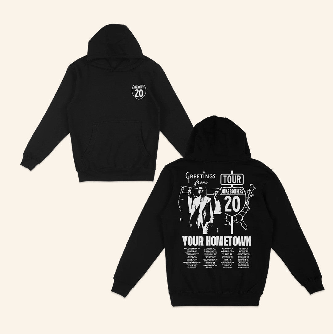 Jonas Brothers Merch Greeting's From Your Hometown Tour Hoodie Best Gifts For Music Lovers - Thriftgiftshop