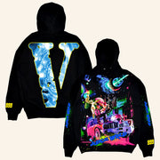 Juice WRLD Merch Juice WRLD x Vlone Cosmic Hoodie Presents For Hip Hop Lovers - Thriftgiftshop