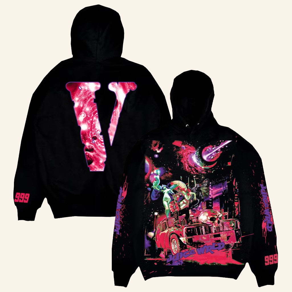 Juice WRLD Merch Juice WRLD x Vlone Galaxy Hoodie Best Gifts For Hip Hop Lovers - Thriftgiftshop