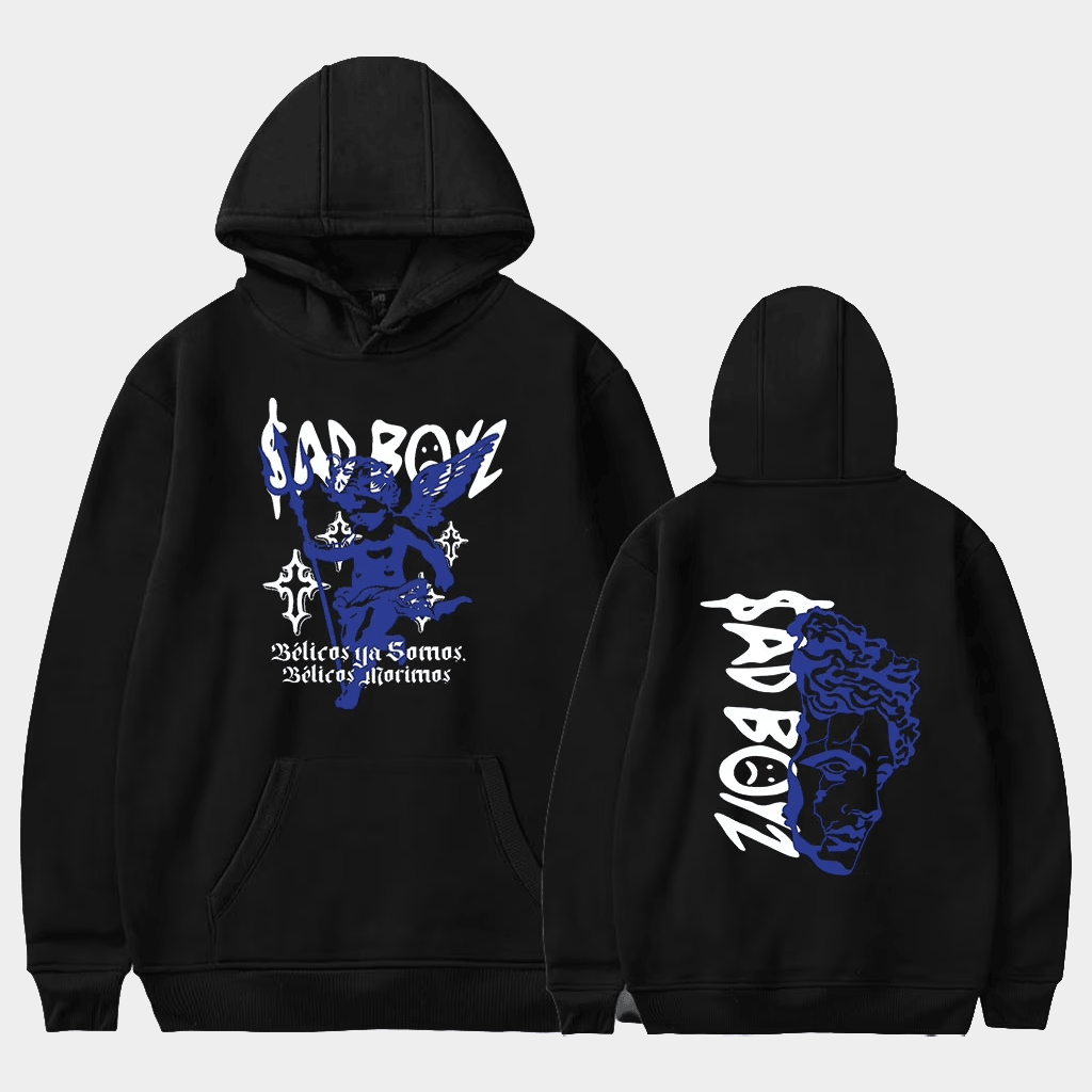 Junior H Merch Belicos Morimos Hoodie Sad Boyz Hooded Sweatshirt Gifts For Music Fans - Thriftgiftshop