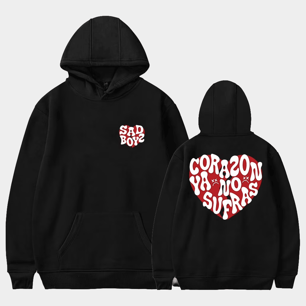 Junior H Merch Sad Boyz Hoodie Corazon Ya No Sufras Hooded Sweatshirt Gifts For Music Fans - Thriftgiftshop