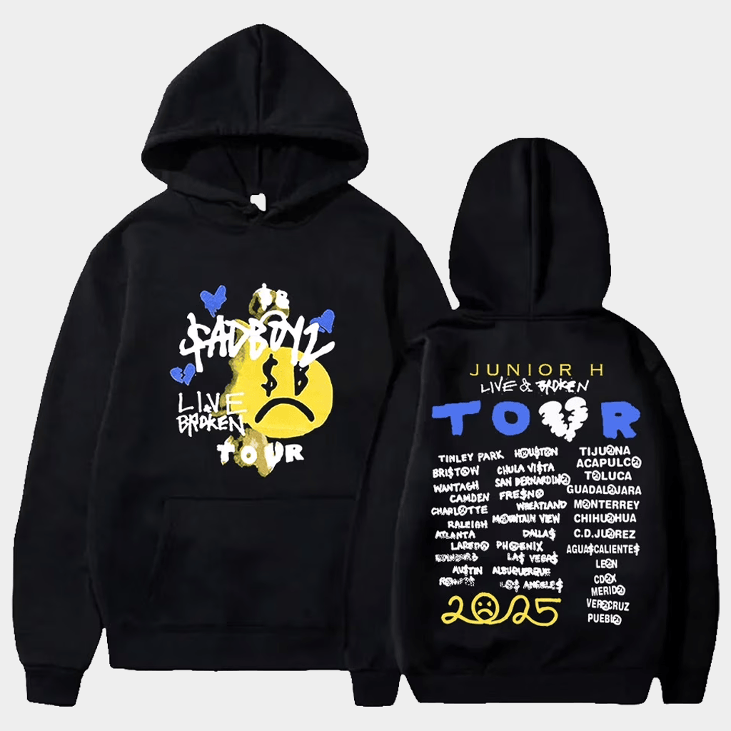 Junior H Merch Sad Boyz Live And Broken Tour Hoodie Presents For Hip Hop Lovers - Thriftgiftshop