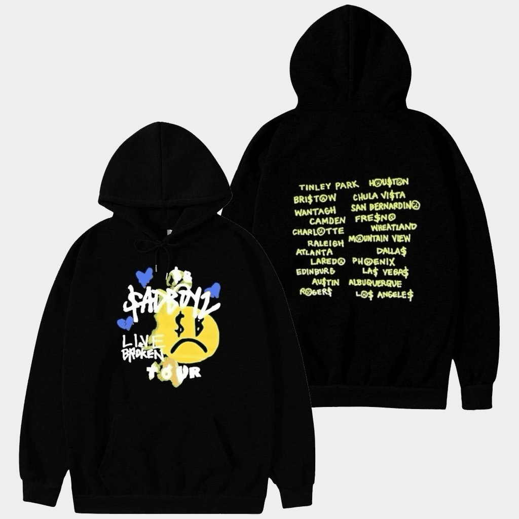 Junior H Merch Sad Boyz Live Broken Tour Hoodie Cool Gifts For Music Lovers - Thriftgiftshop