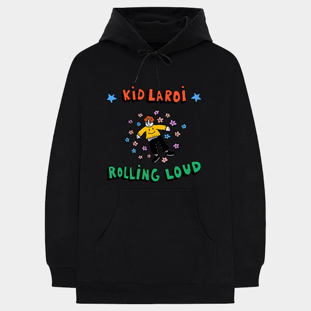 Kid LAROI Merch Kid LAROI X Rolling Loud Stream Black Hoodie Gifts Ideas For Friends - Thriftgiftshop