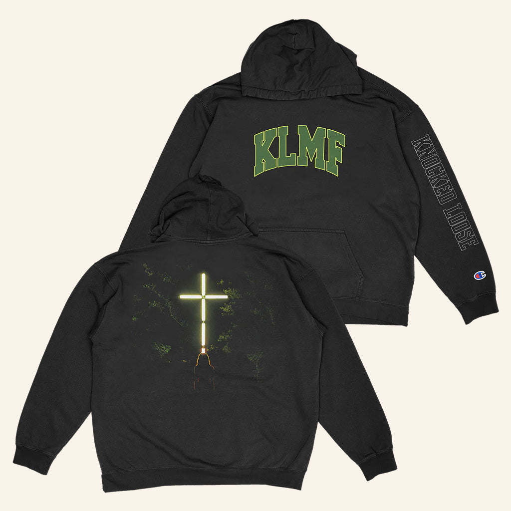 Knocked Loose Merch Knocked Loose Wood Cross KLMF Hoodie Music Lover Gift Ideas For Him - Thriftgiftshop