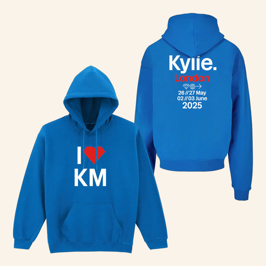 Kylie Minogue Merch London Event Hoodie I Heart KM Hoodie Gifts For Music Fans - Thriftgiftshop