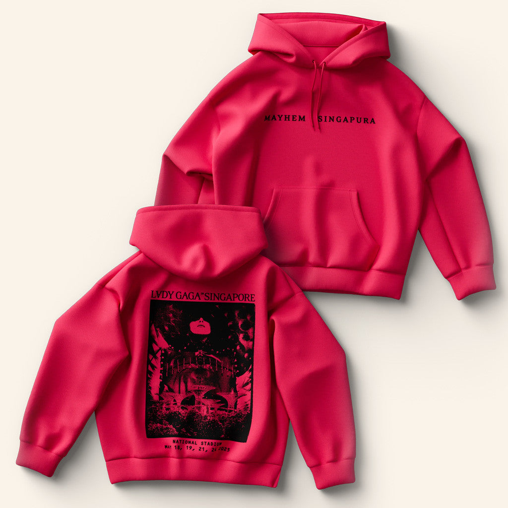 Lady Gaga Mayhem Tour Merch 2025 Concert Pink Singapore Hoodie Gift Ideas For Wife - Thriftgiftshop