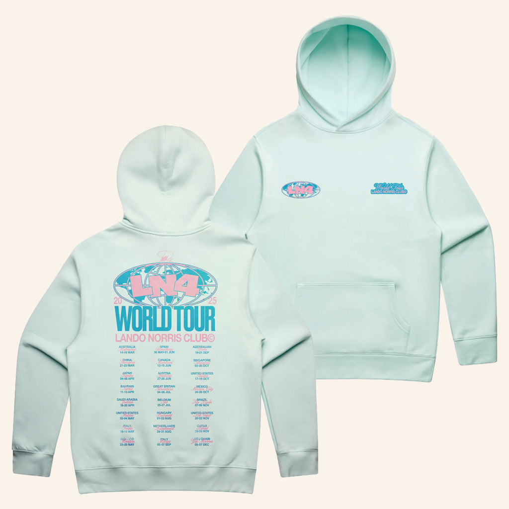 Lando Norris Merch LN4 World Tour Hoodie Christmas Gift Ideas For Racing Fans - Thriftgiftshop