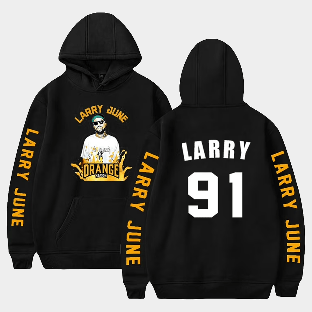 Larry June Merch Rapper Larry June 91 Logo Hoodie Streetwear Clothes Gifts For Fans - Thriftgiftshop