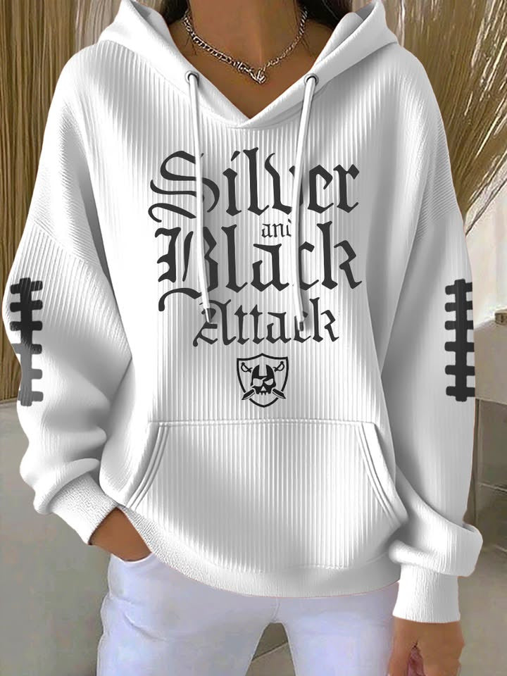 Las Vegas Football Silver And Black Attack Hoodie Las Vegas Pride Merch Game Day Clothes - Thriftgiftshop
