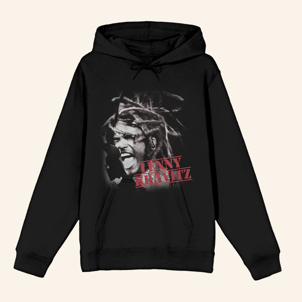 Lenny Kravitz Merch Black And White Portrait Hoodie Gift Ideas For Music Lovers - Thriftgiftshop