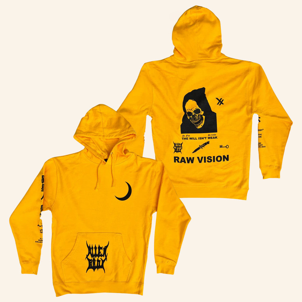 Lil Peep Merch Alien Body X Lil Peep Yellow Raw Vision Hoodie Gifts For Rapper Fans - Thriftgiftshop