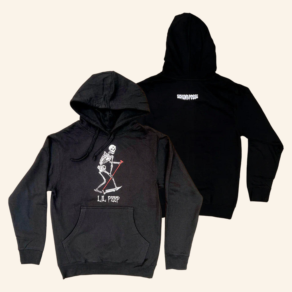 Lil Peep Merch Black OG Skeleton Hoodie Gift Ideas For Rapper Fans - Thriftgiftshop