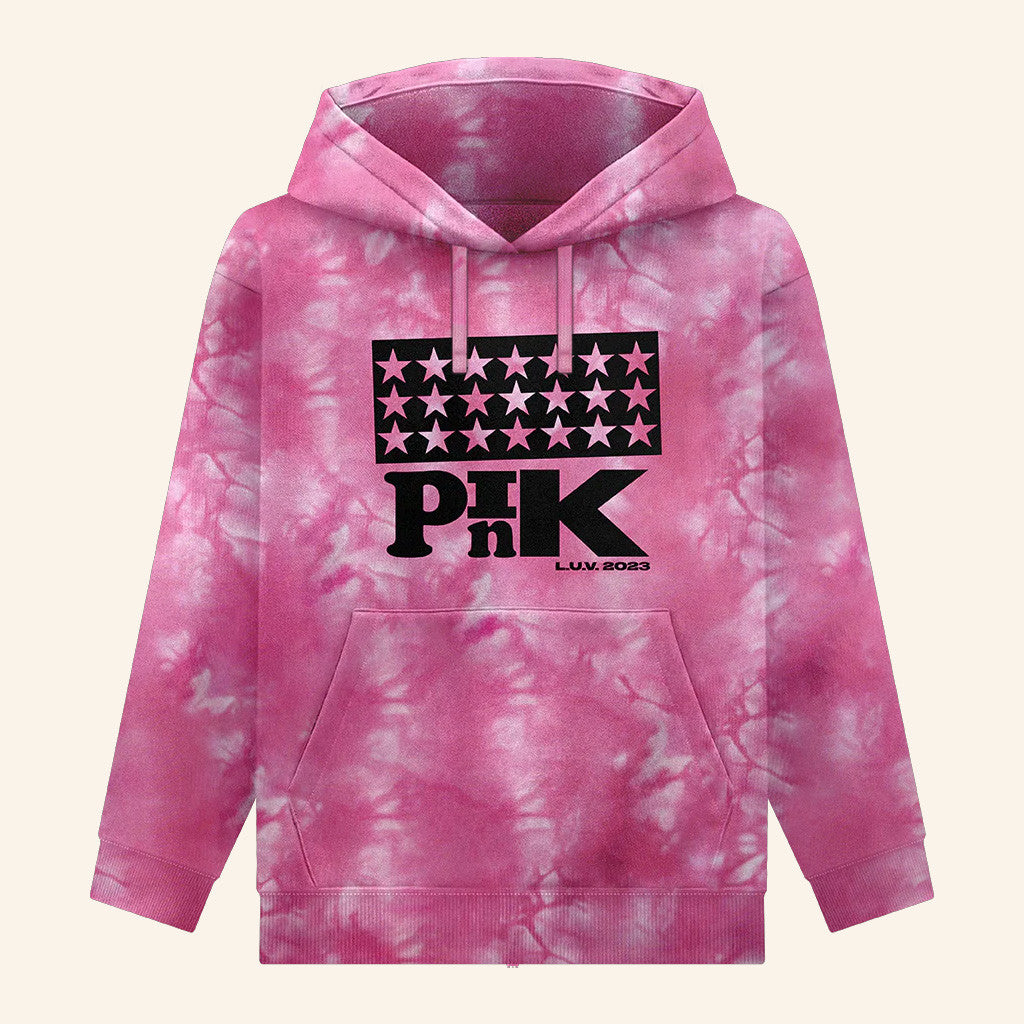 Lil Uzi Vert Merch Pink LUV Tie Dye Hoodie Gifts Ideas For Rap Lovers - Thriftgiftshop