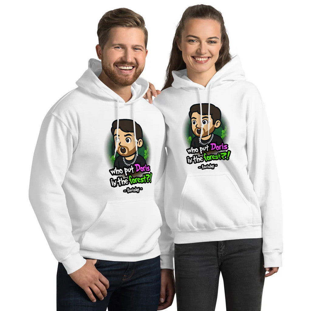 Louisayy Merch Who Put Doris In The Forest Hoodie White Gifts For Wife - Thriftgiftshop