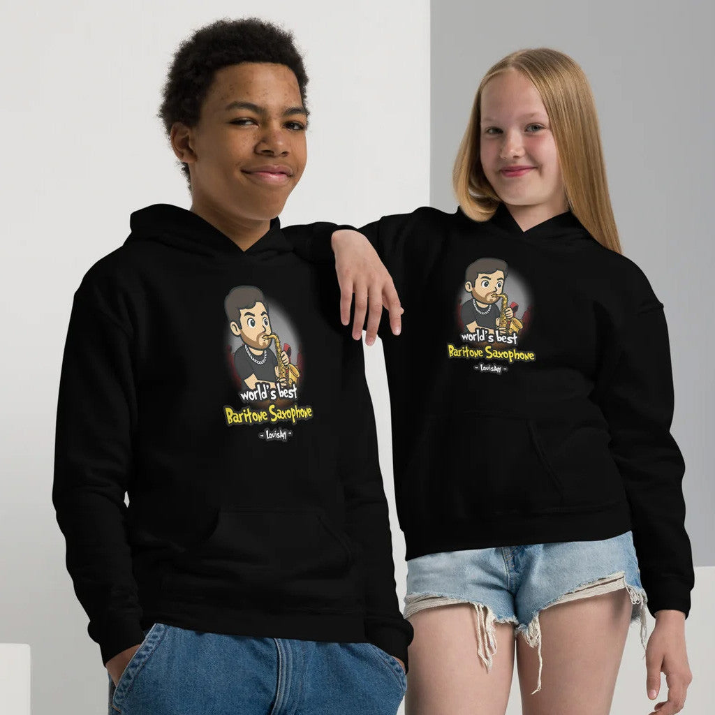 Louisayy Merch World's Best Baritone Saxophone Hoodie Black Gift Ideas For Son - Thriftgiftshop