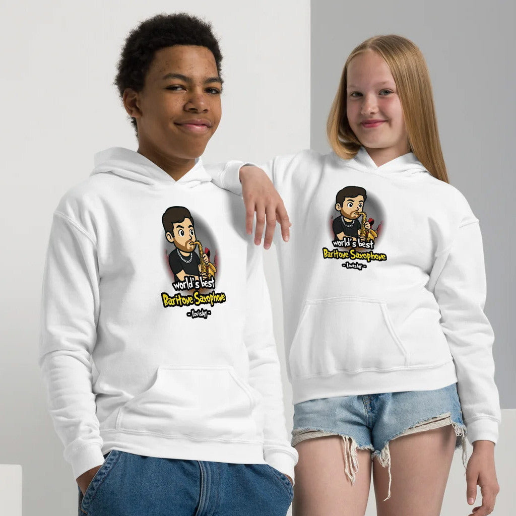 Louisayy Merch World's Best Baritone Saxophone Hoodie White Gift Ideas For Daughter - Thriftgiftshop