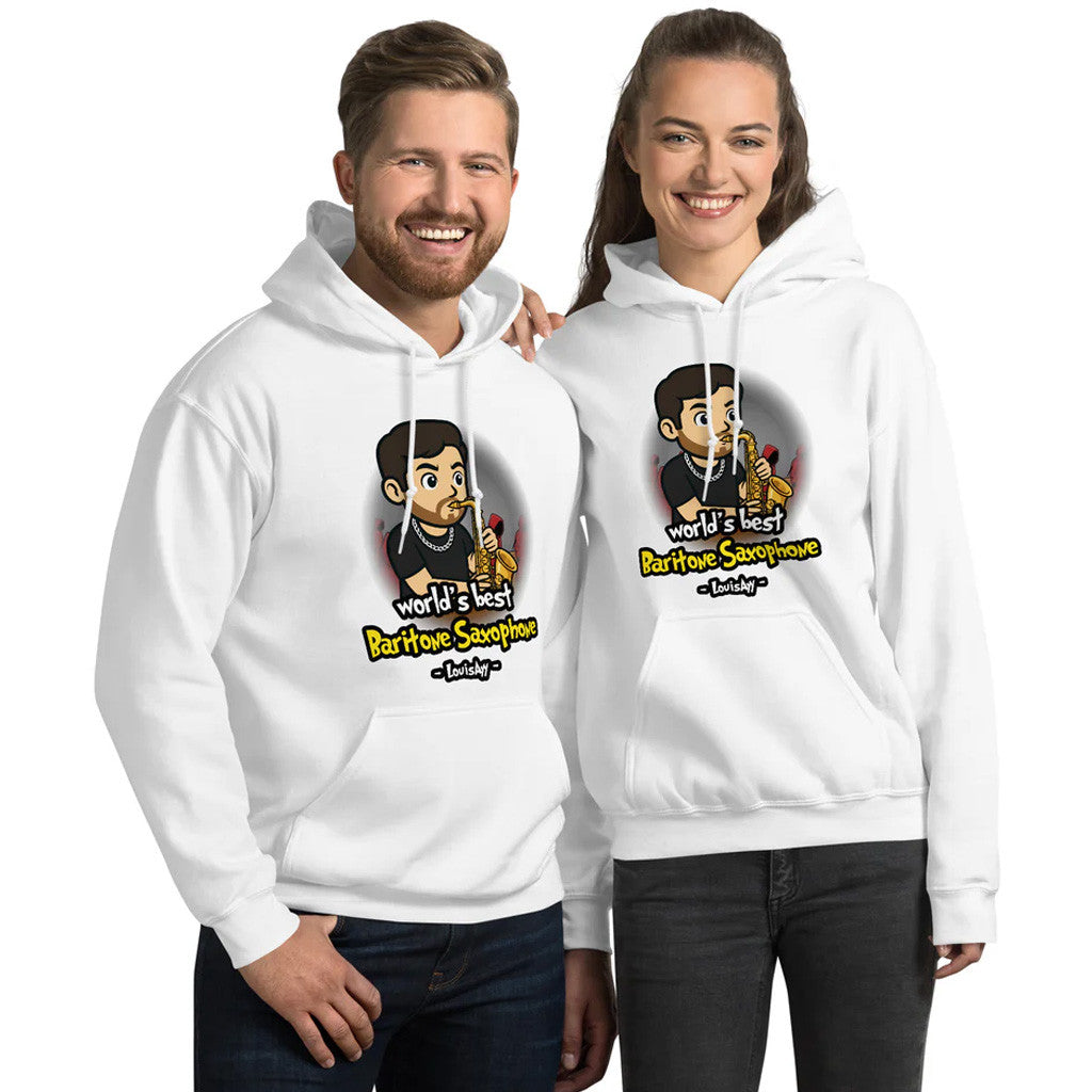 Louisayy Merch World's Best Baritone Saxophone Hoodie White Gift Ideas For Wife - Thriftgiftshop