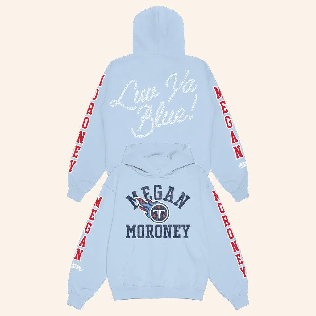 Megan Moroney Merch Megan Moroney x Tennessee Titans Varsity Block Hoodie Gift For Friends - Thriftgiftshop