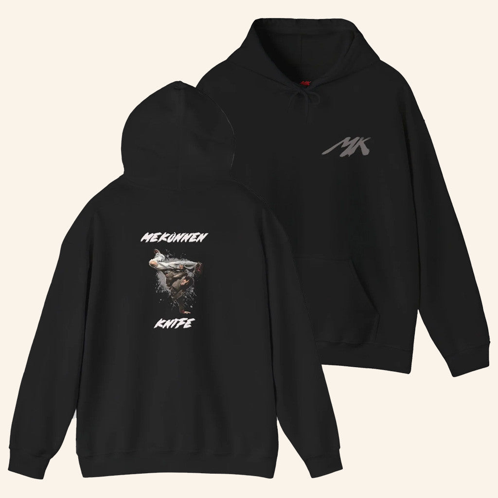 Mekonnen Knife Merch MK Logo Black Hoodie Unique Gift For Dudes - Thriftgiftshop