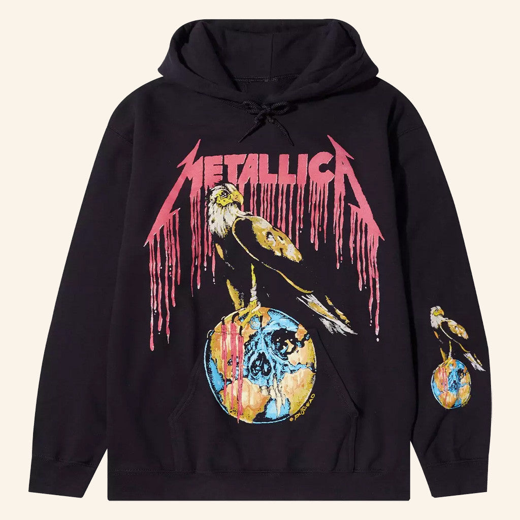 Metallica Merch Metallica Eagle Black Hoodie Gifts For Music Lovers - Thriftgiftshop