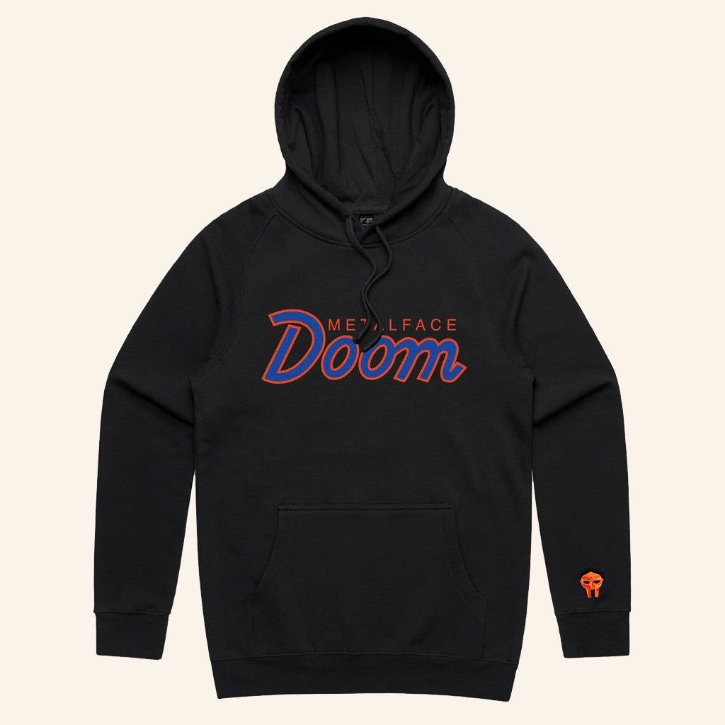 MF Doom Merch DOOMSDAY 2025 Retro Script Hoodie Black Gift Ideas For Rap Lovers - Thriftgiftshop