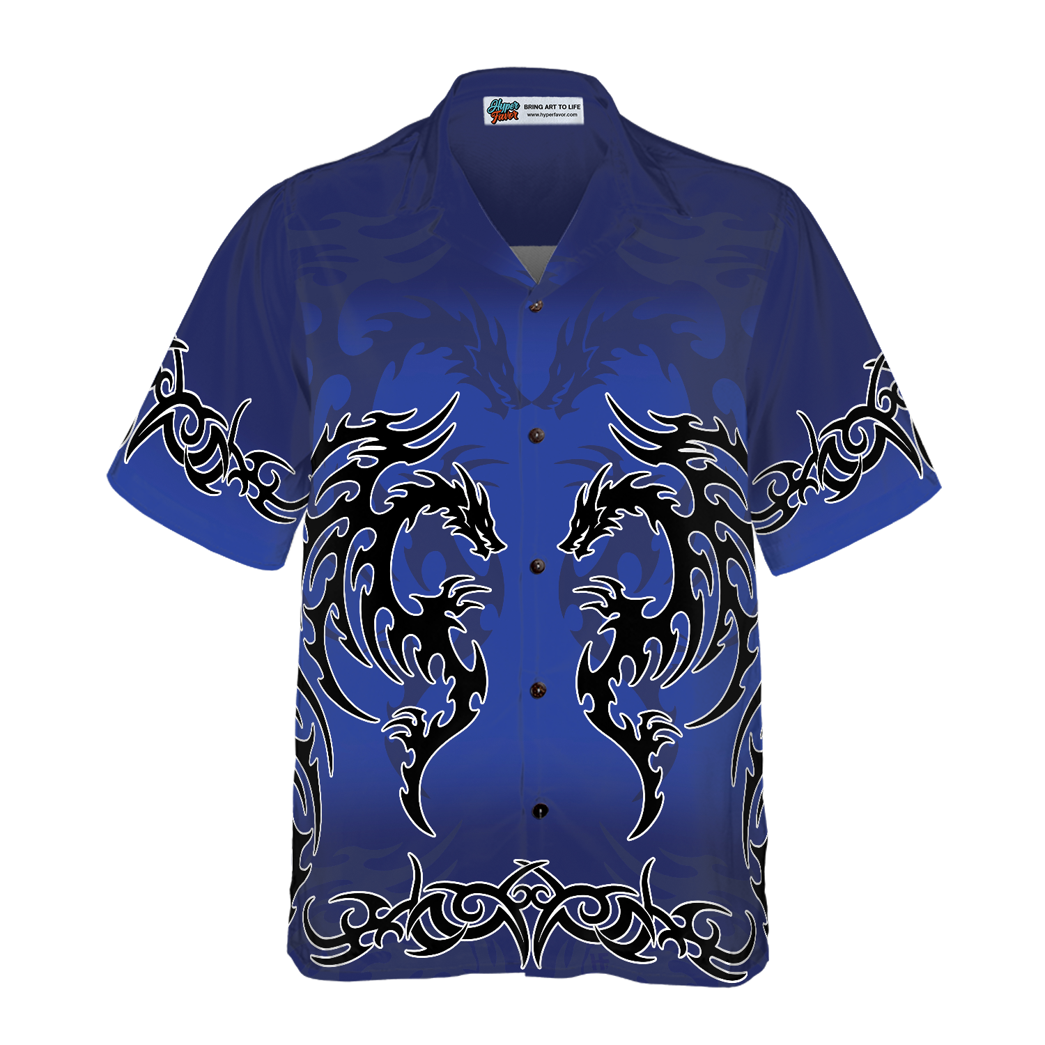 Blue Tribal Dragon Hawaiian Shirt, Best Gift For lover, Friend, Family