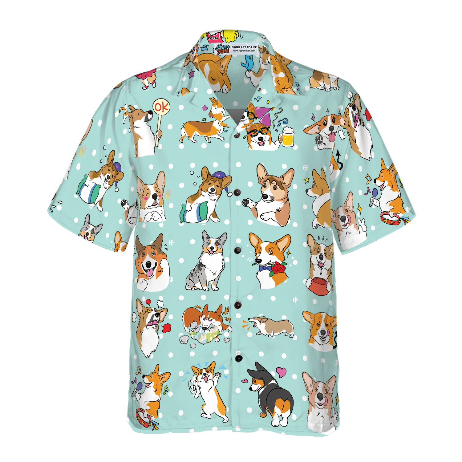 Cartoon Welsh Corgi Hawaiian Shirt, Best Dog Shirt For Corgi Lovers Gifts, Best Gift For Friend, Family