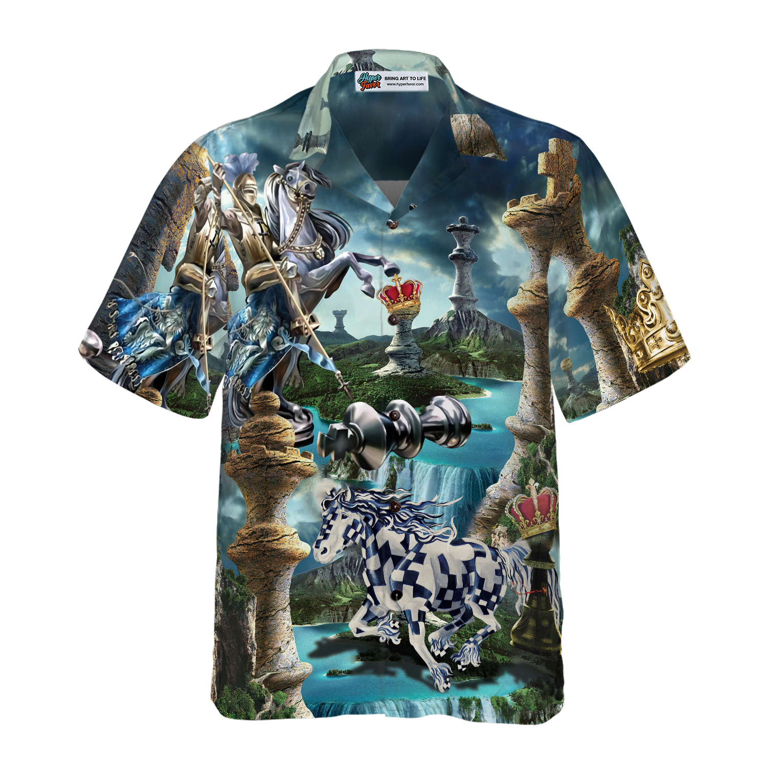 Chess is my life Hawaiian Shirt for Men, Blue Chess Shirt, Gift For Chess Player, Friend, Family