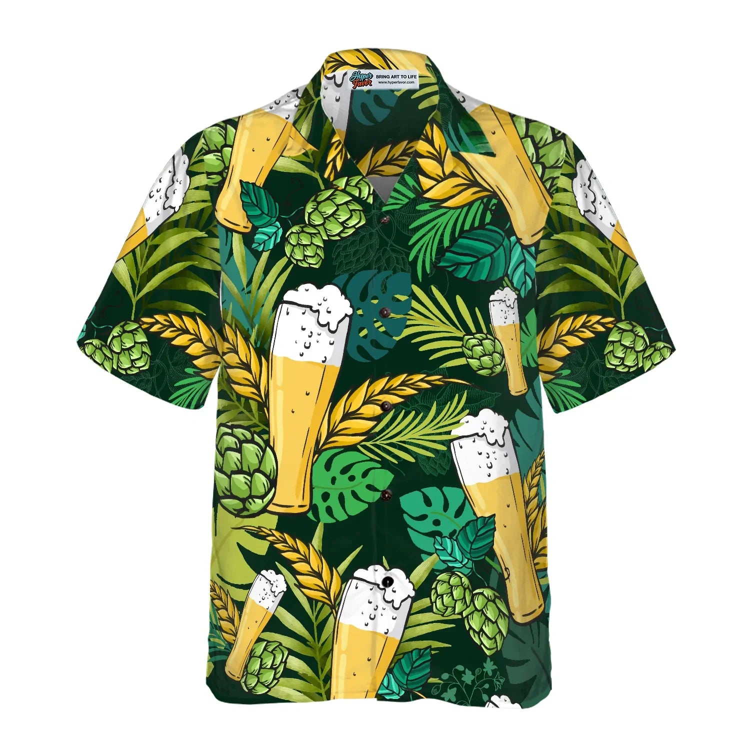 Beer Hawaiian Shirt For Men, Beer Lovers Aloha Shirts, Green Tropical Shirt, Beer Tropical Summer Aloha Shirt For Men, Perfect Gift For Men Lovers, Friends, Husband, Boyfriend, Family