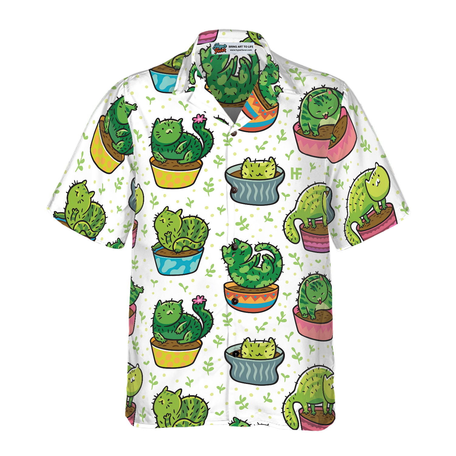 Cactus Cats Hawaiian Shirt, Best Gift For Husband, Wife, Boyfriend, Girlfriend, Friend, Family