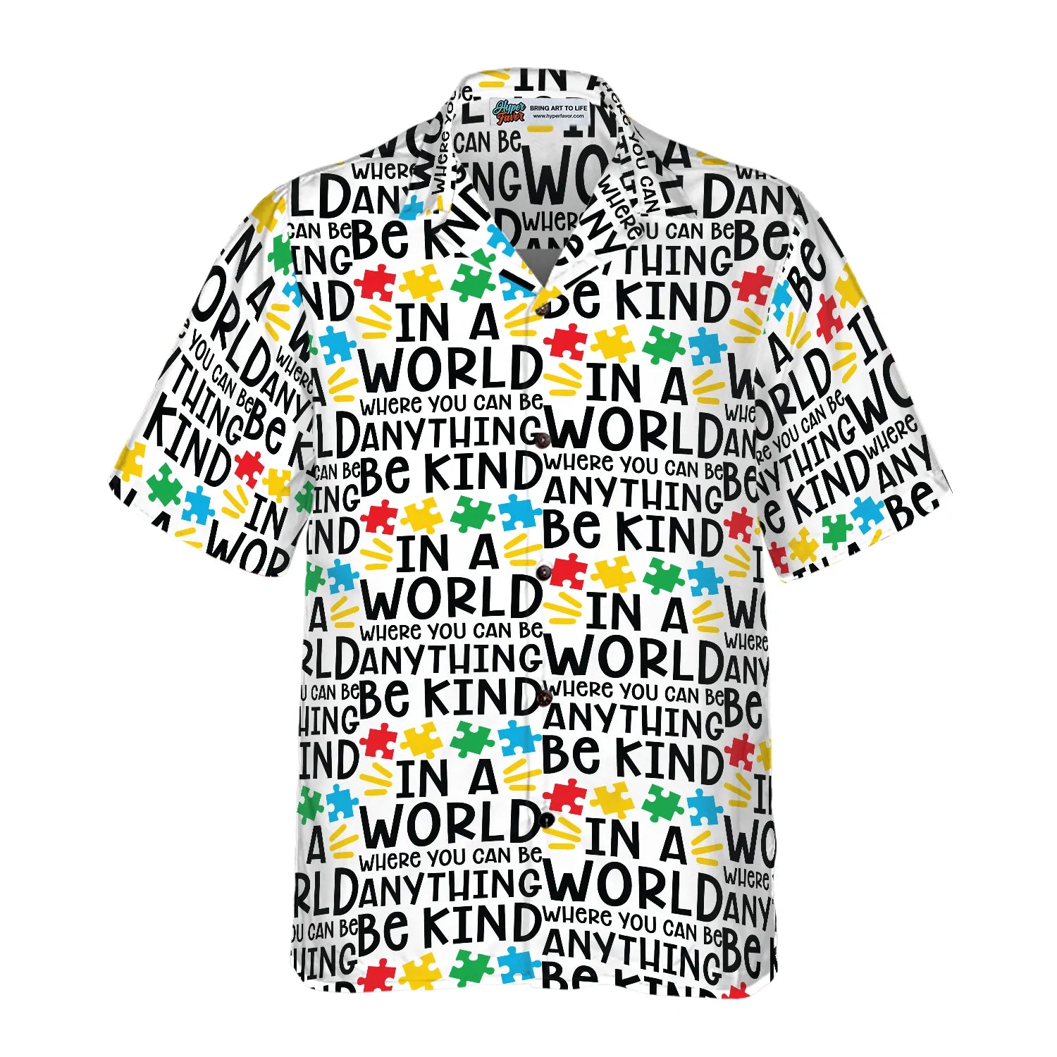 Be Kind Autism Multicolor Puzzle Hawaiian Shirt, 3D Puzzle Aloha Shirt, Perfect Gift For Lovers, Friends, Husband, Boyfriend, Family