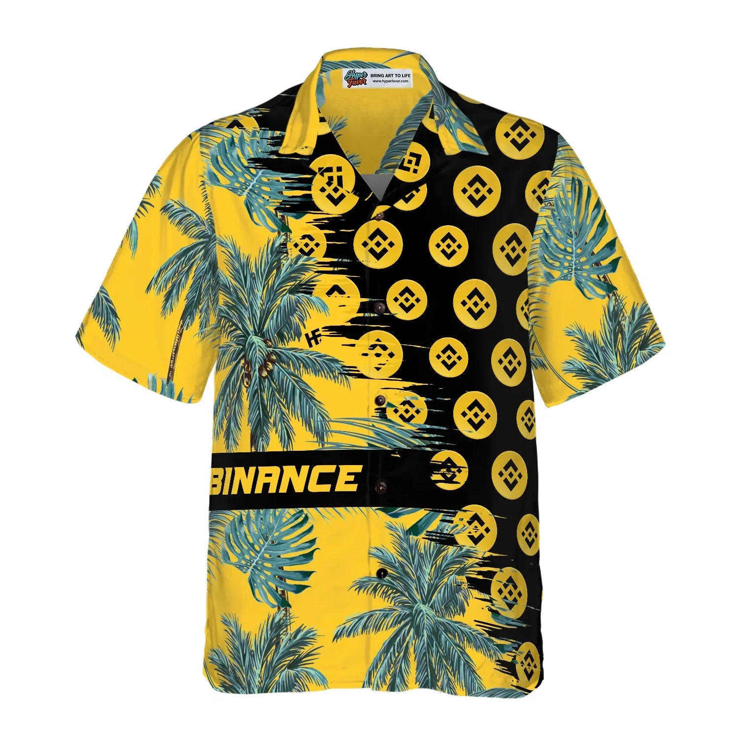 Binance Coin Yellow Hawaiian Shirt, Aloha Shirt For Men And Women - Perfect Gift For Family, Friends, Husband, Boyfriend, Wife, Girlfriend