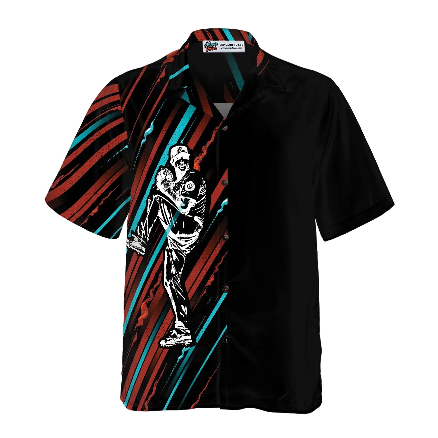 Baseball Black And Color Hawaiian Shirt, Colorful Aloha Shirt Summer For Baseball Players, Best Baseball Gift Shirt