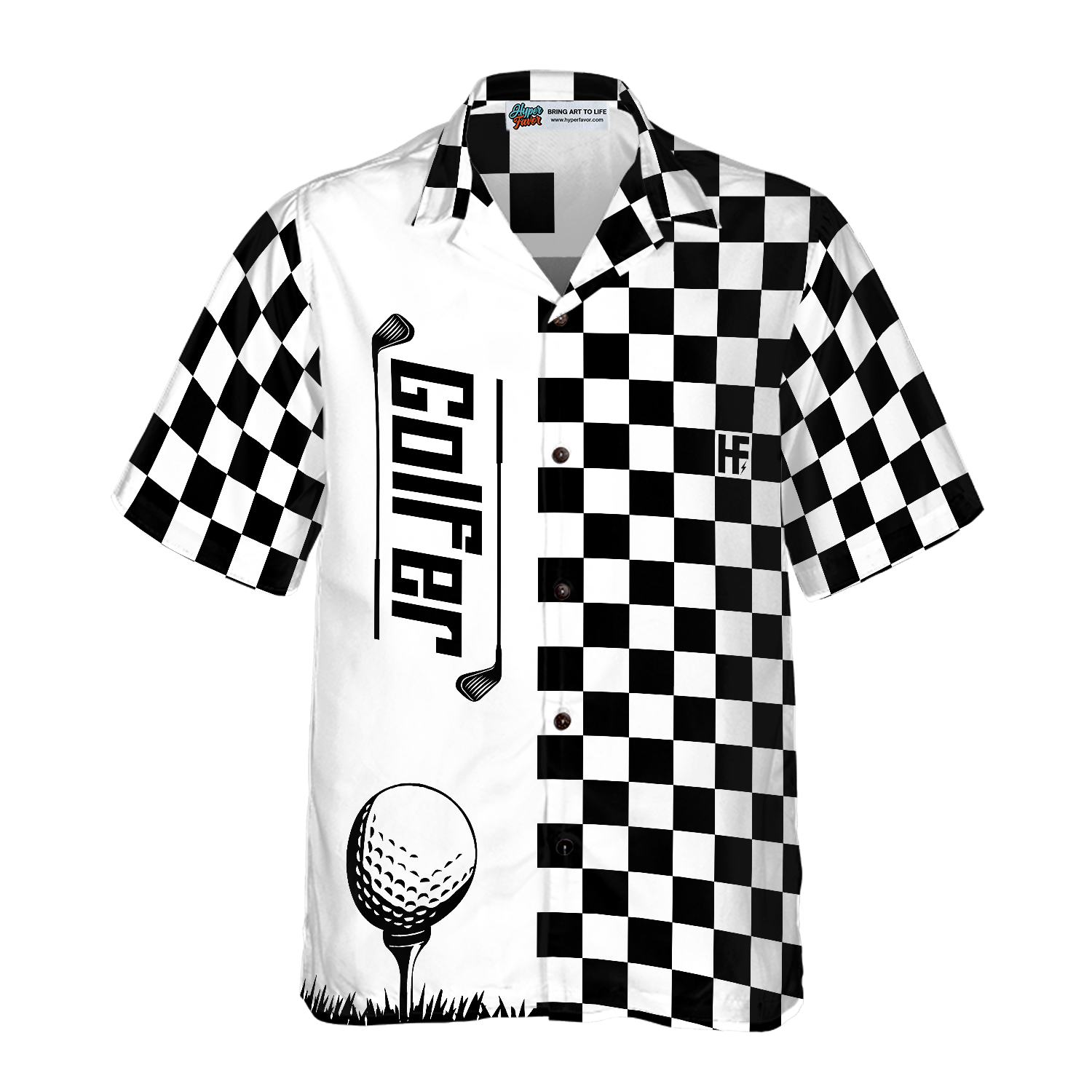 Checkerboard Style Golfer Hawaiian Shirt, Best Gift For lover, Friend, Family