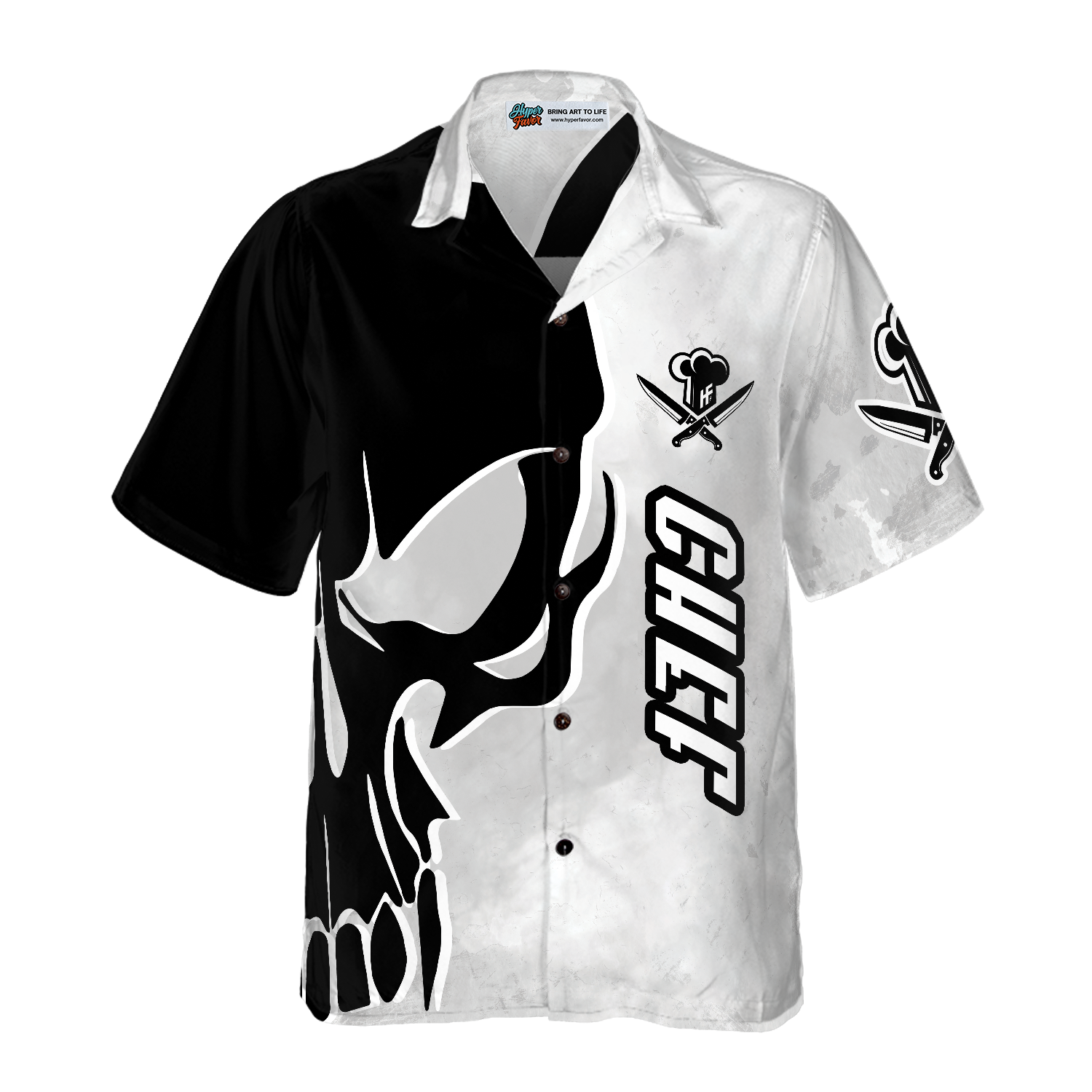 Chef & Knife Skull Hawaiian Shirt, Best Gift For lover, Friend, Family