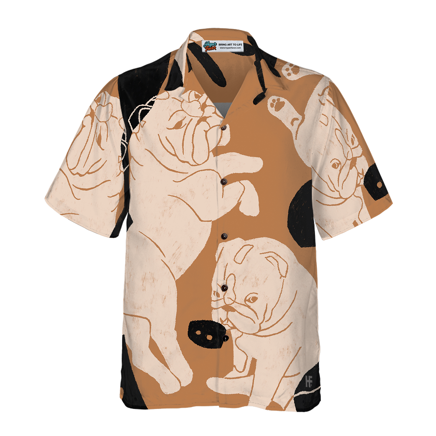 Bulldog Illustration Hawaiian Shirt, Best Gift For Bulldog Lover, Friend, Family