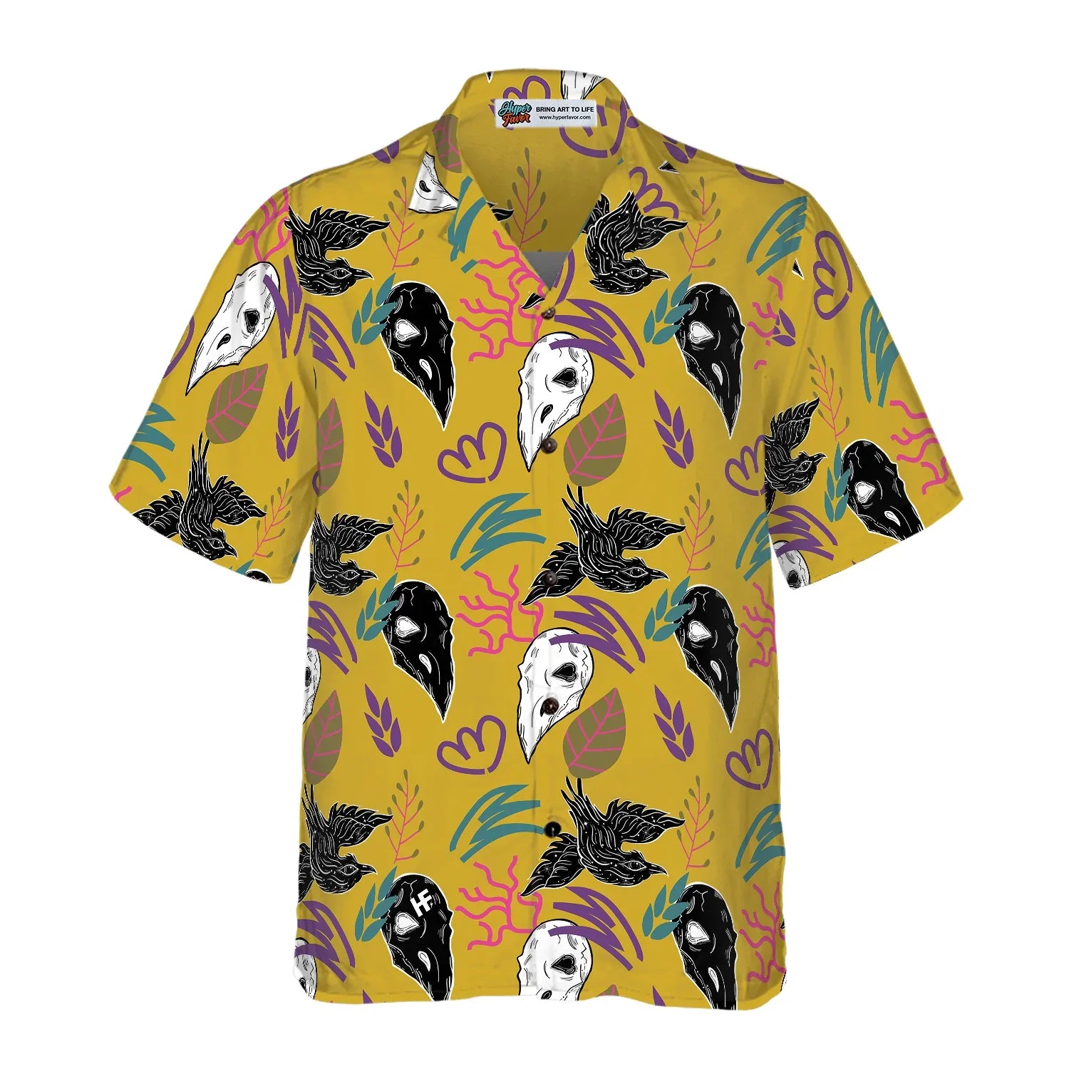 Bird Skull Hawaiian Shirt, Bird Skull Aloha Shirt - Perfect Gift For Family, Friends, Husband, Boyfriend