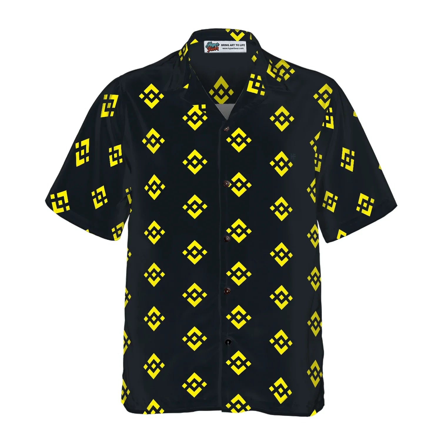 Binance Coin Pattern Hawaiian Shirt, Best Gift For Husband, Boyfriend