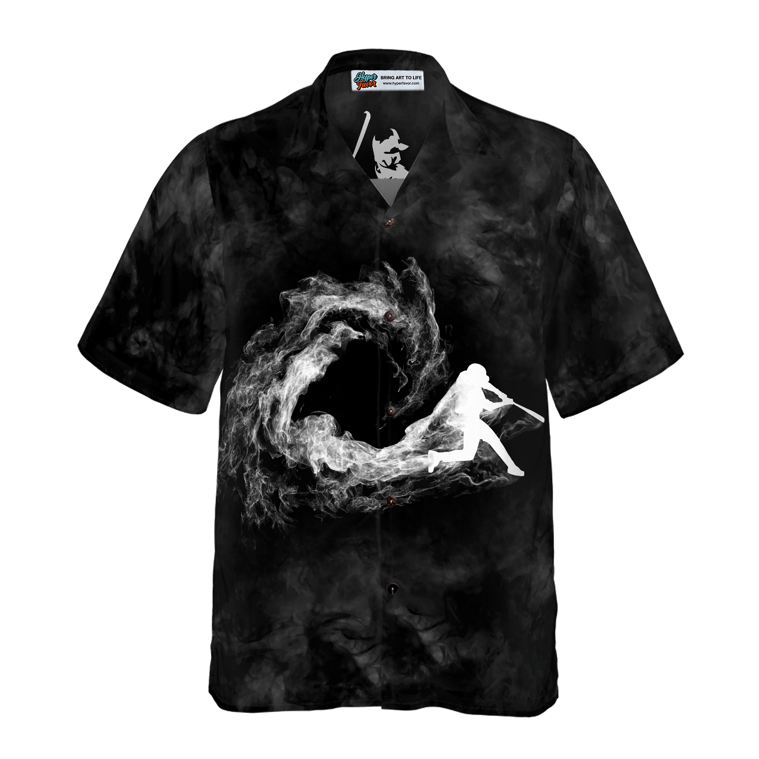 Baseball Player On Smoke Background Hawaiian Shirt, Best Gift For Baseball Players, Friend, Family