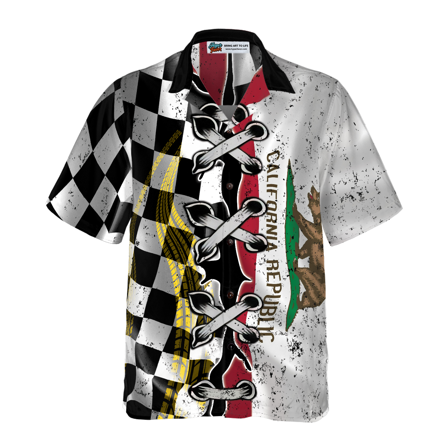 California Racing Flag Hawaiian Shirt, Best Gift For Friend, Family