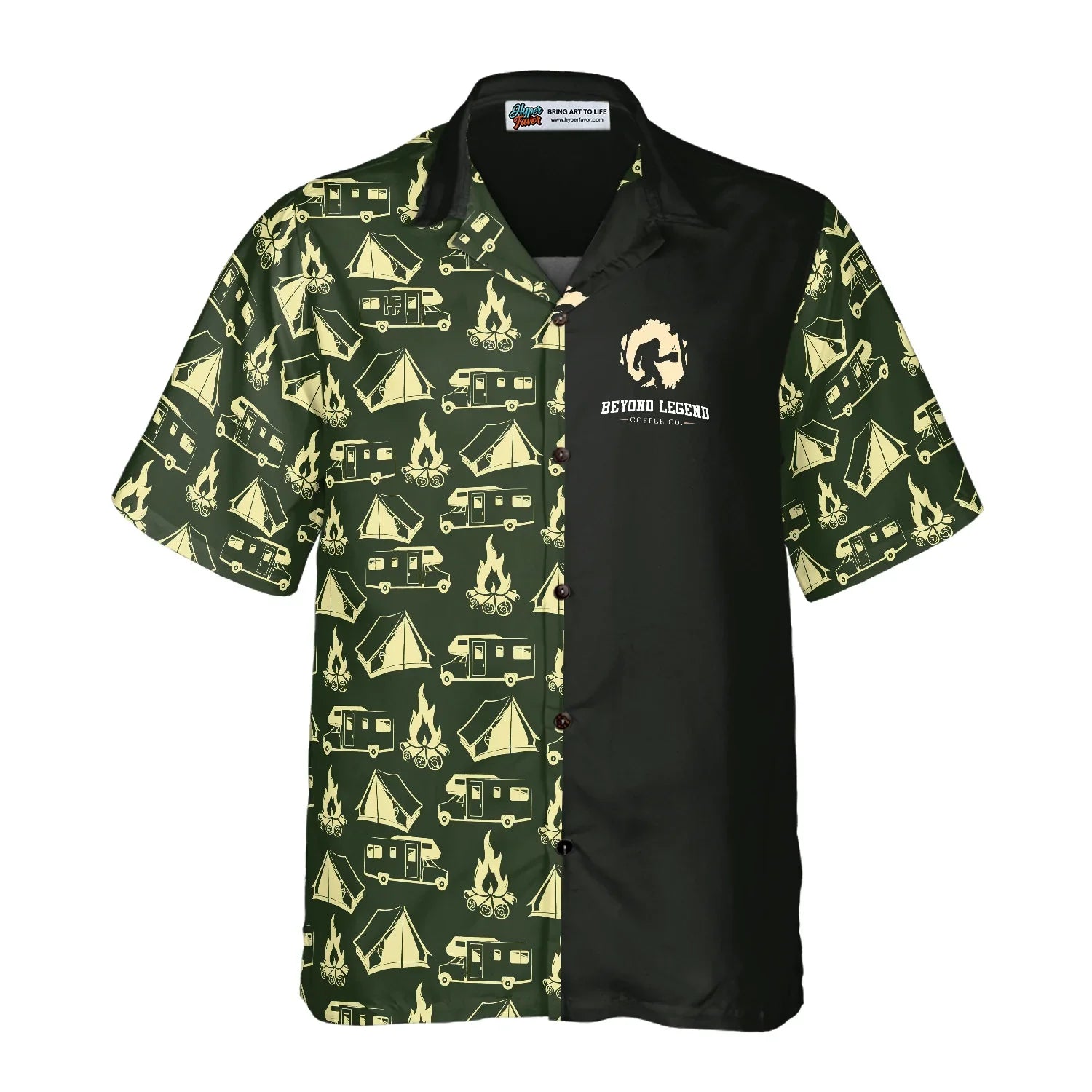 Camping Bigfoot Hawaiian Shirt, I Drink Coffee Beyond Legend Aloha Shirt For Men & Women, Best Gift For Camping Lovers, Husband, Wife, Boyfriend, Girlfriend