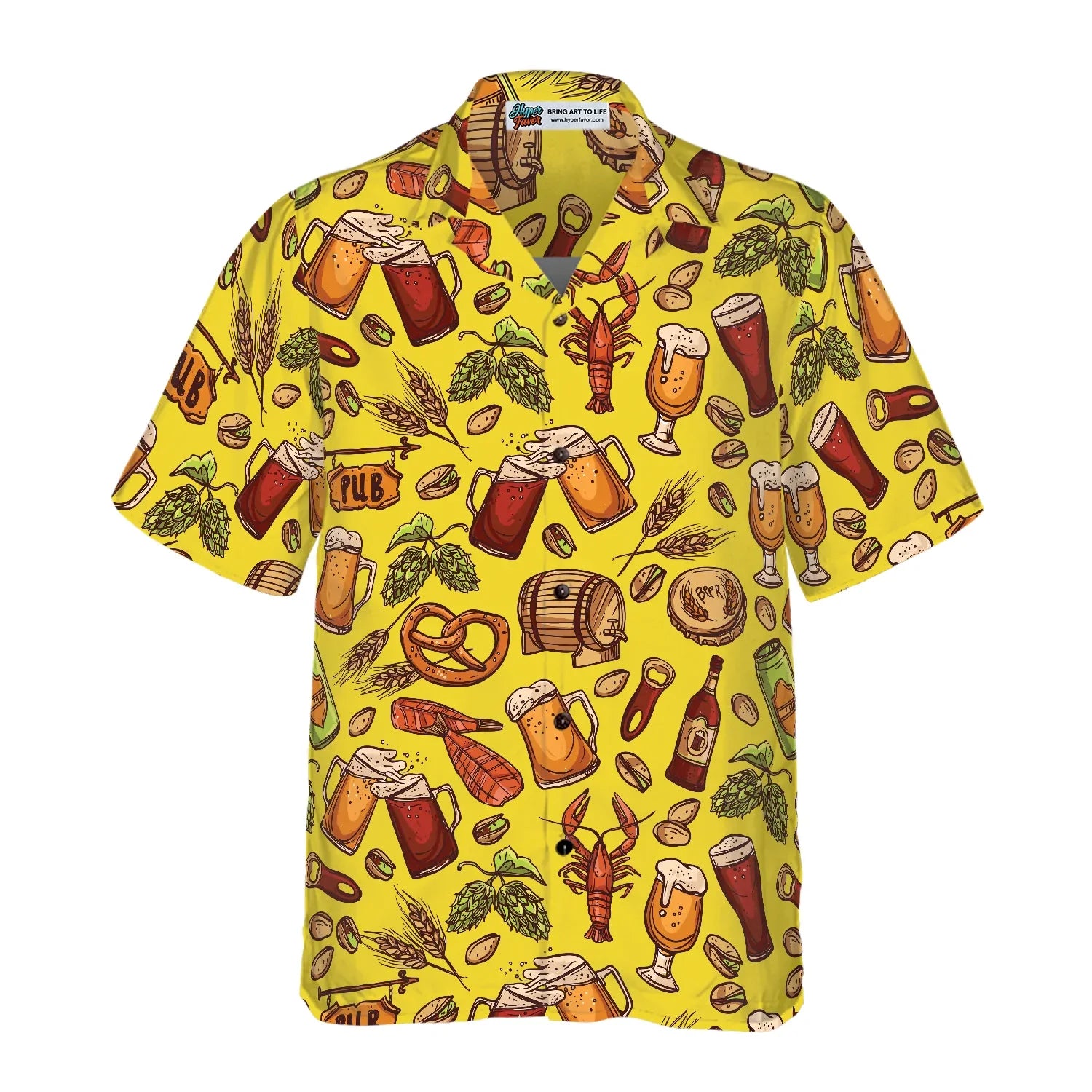 Beer Yellow Hawaiian Shirt Hawaiian Shirt, Colorful Beer Hawaiian Shirt , Beer Tropical Summer Aloha Shirt For Men And Women, Perfect Gift For Beer Lovers, Friends, Husband, Boyfriend, Family