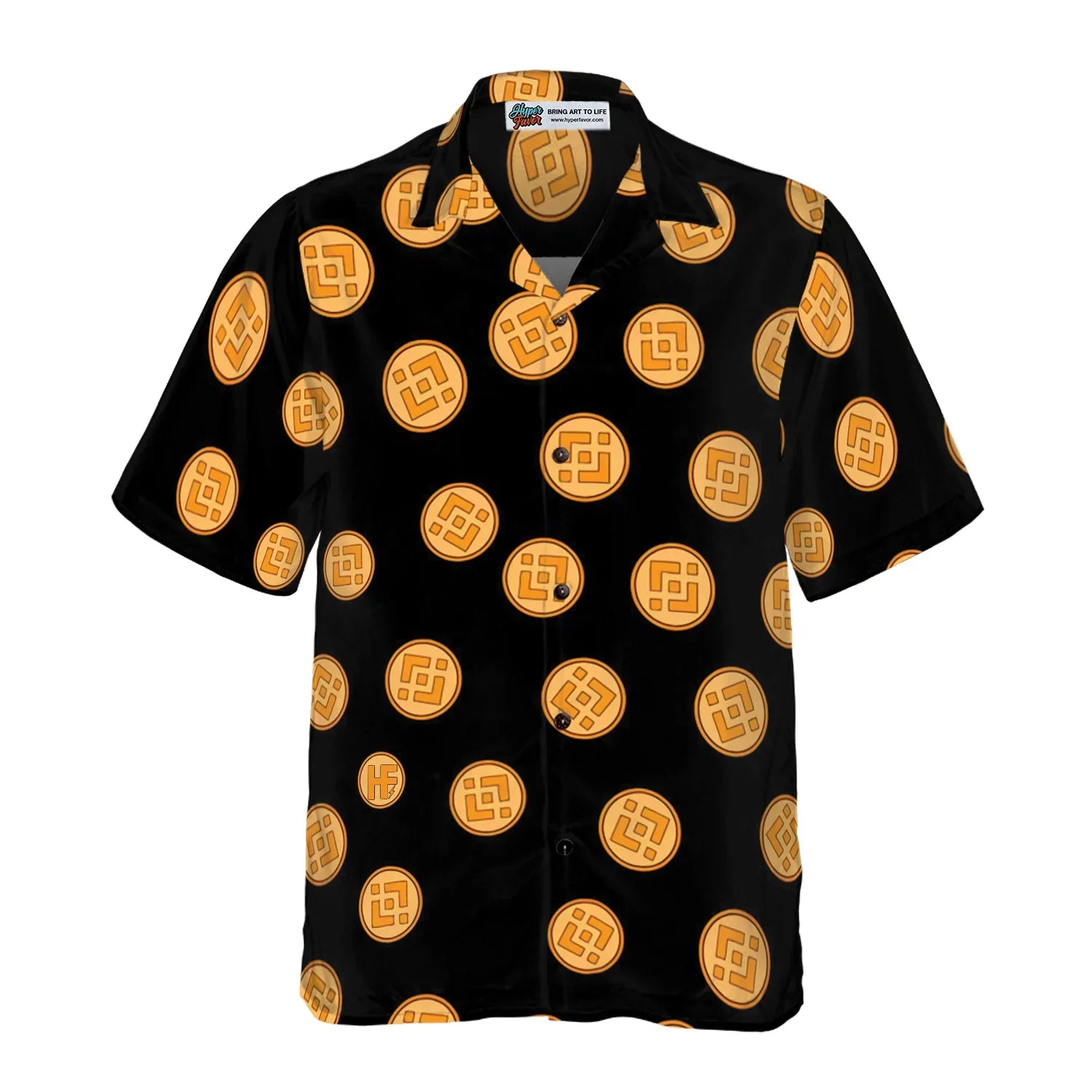 Binance Coin Logo Pattern Art Hawaiian Shirt, Best Gift For Husband, Boyfriend