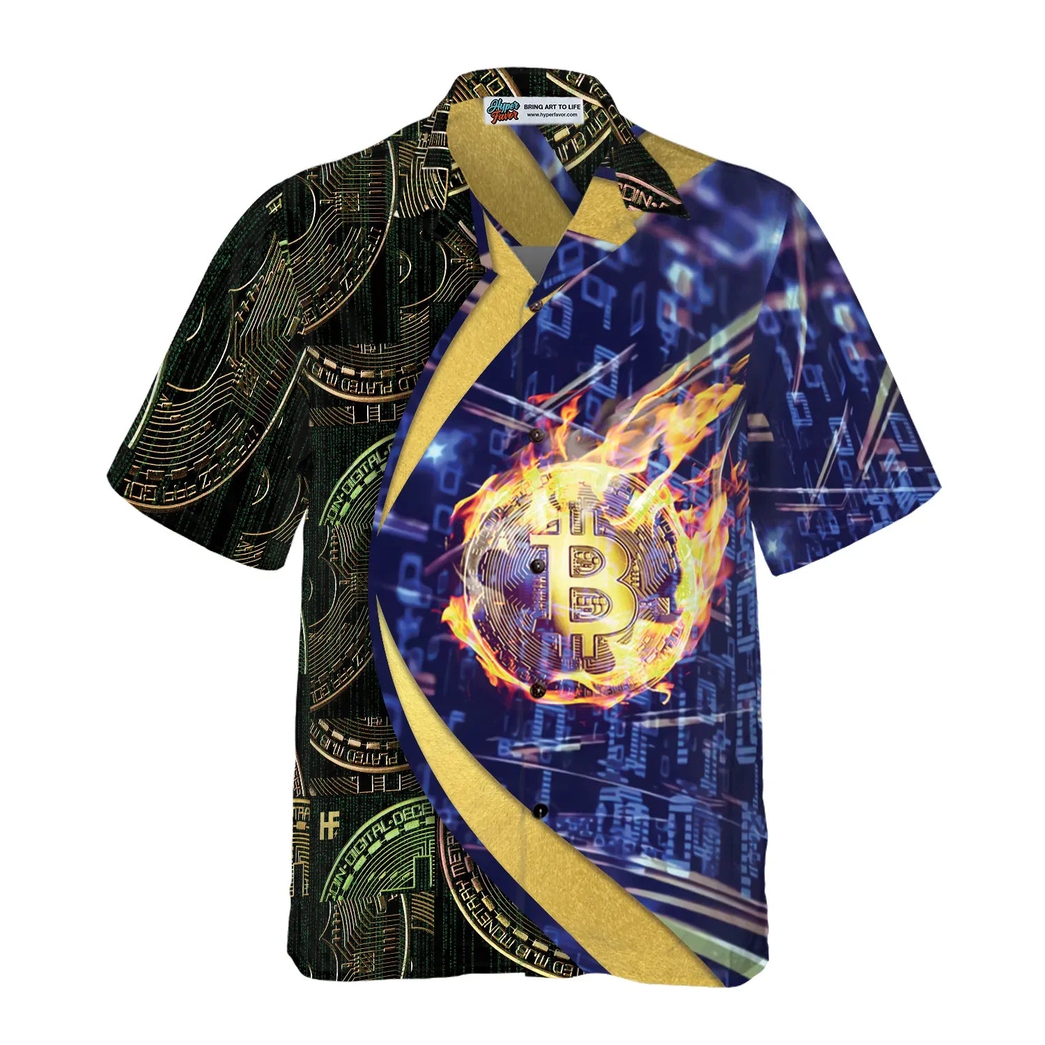 Bitcoin Block Chain Hawaiian Shirt, Bitcoin Aloha Shirt For Men - Perfect Gift For Bitcoin Lovers, Family, Friends, Husband, Boyfriend