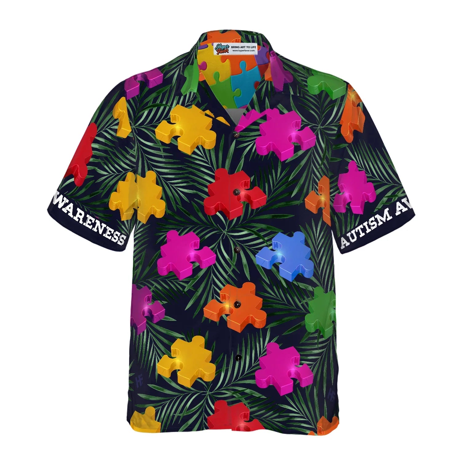 Autism Tropical Hawaiian Shirt, Puzzle Autism Awareness Symbol Aloha Shirt For Men & Women, Best Gift For Autism Awareness Month