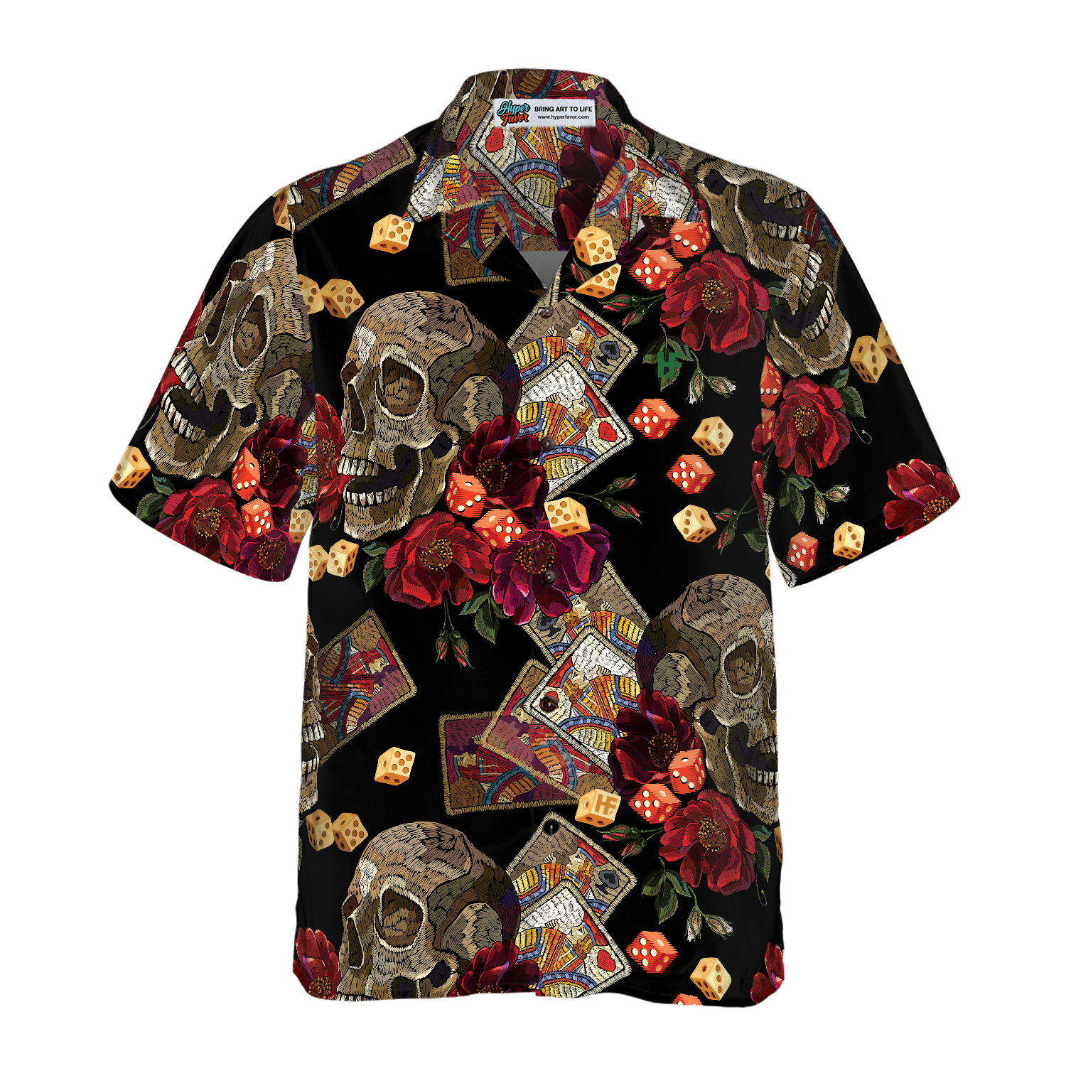 Casino Skull Colorful Hawaiian Shirt, Best Gift For Husband, Wife, Boyfriend, Girlfriend, Friend, Family