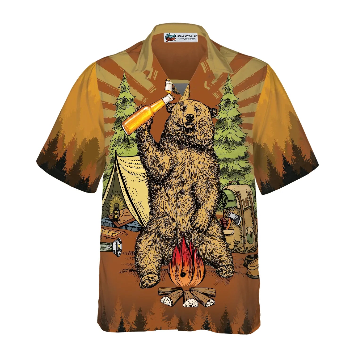 Beer Because No Great Campers Story With A Salad Hawaiian Shirt, Funny Camping With Bigfoot Aloha Shirt For Men, Camping Lovers Hawaiian Shirt, Perfect Gift For Beer Lovers, Friends, Husband, Boyfriend, Family