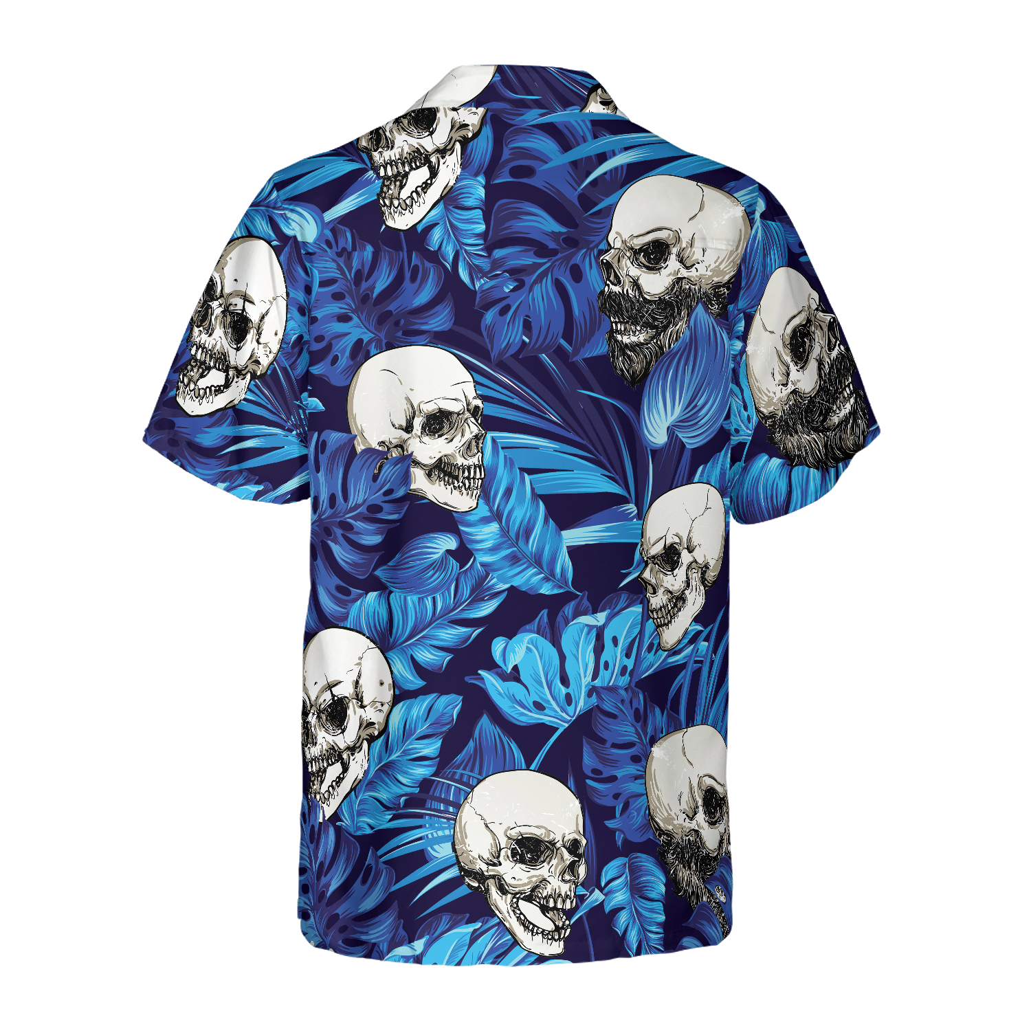 Blue Tropical Floral Summer And Skull Hawaiian Shirt, Best Gift For lover, Friend, Family