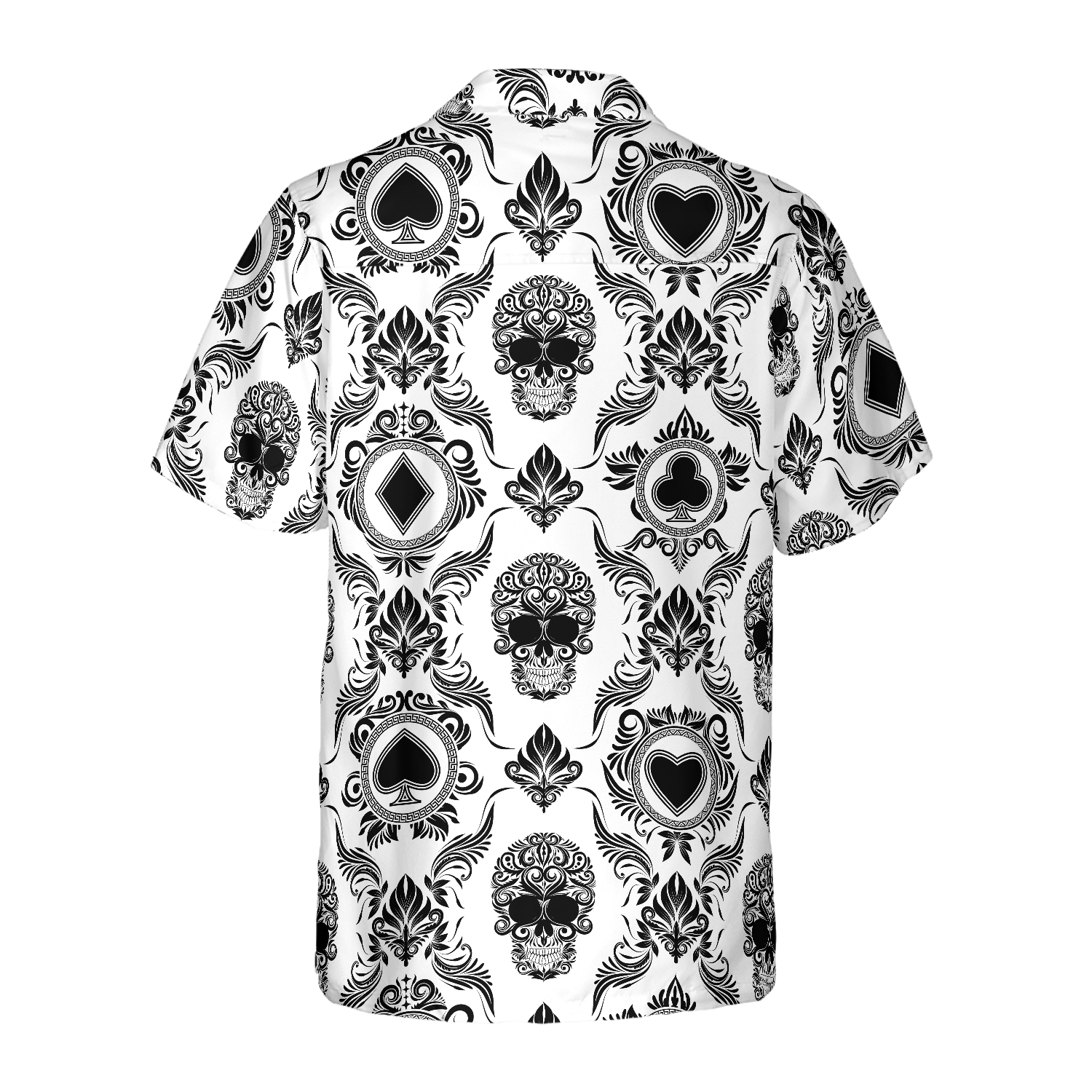 Casino And Black Skull Pattern Hawaiian Shirt, Best Gift For Husband, Wife, Boyfriend, Girlfriend, Friend, Family